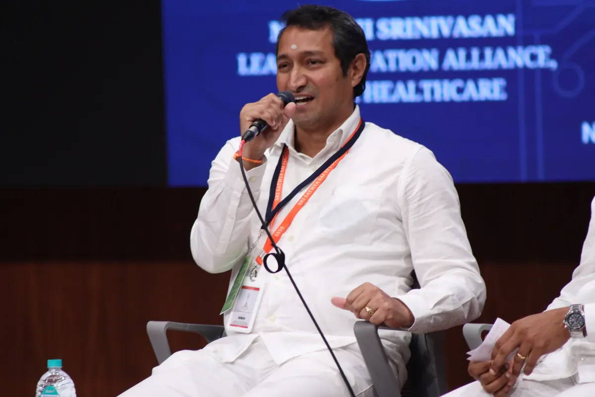 A panellist speaking at the Alumni Panel Discussion, National Startup Day 2026