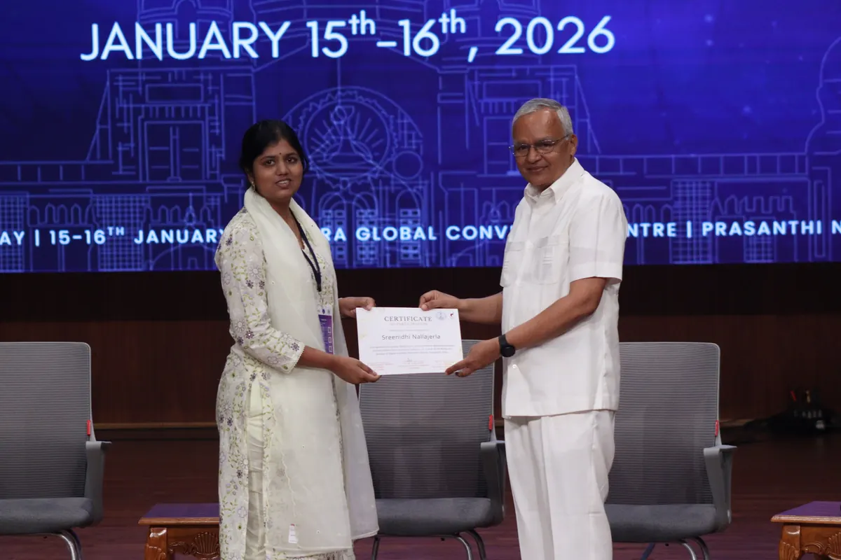 A certificate being presented at National Startup Day 2026