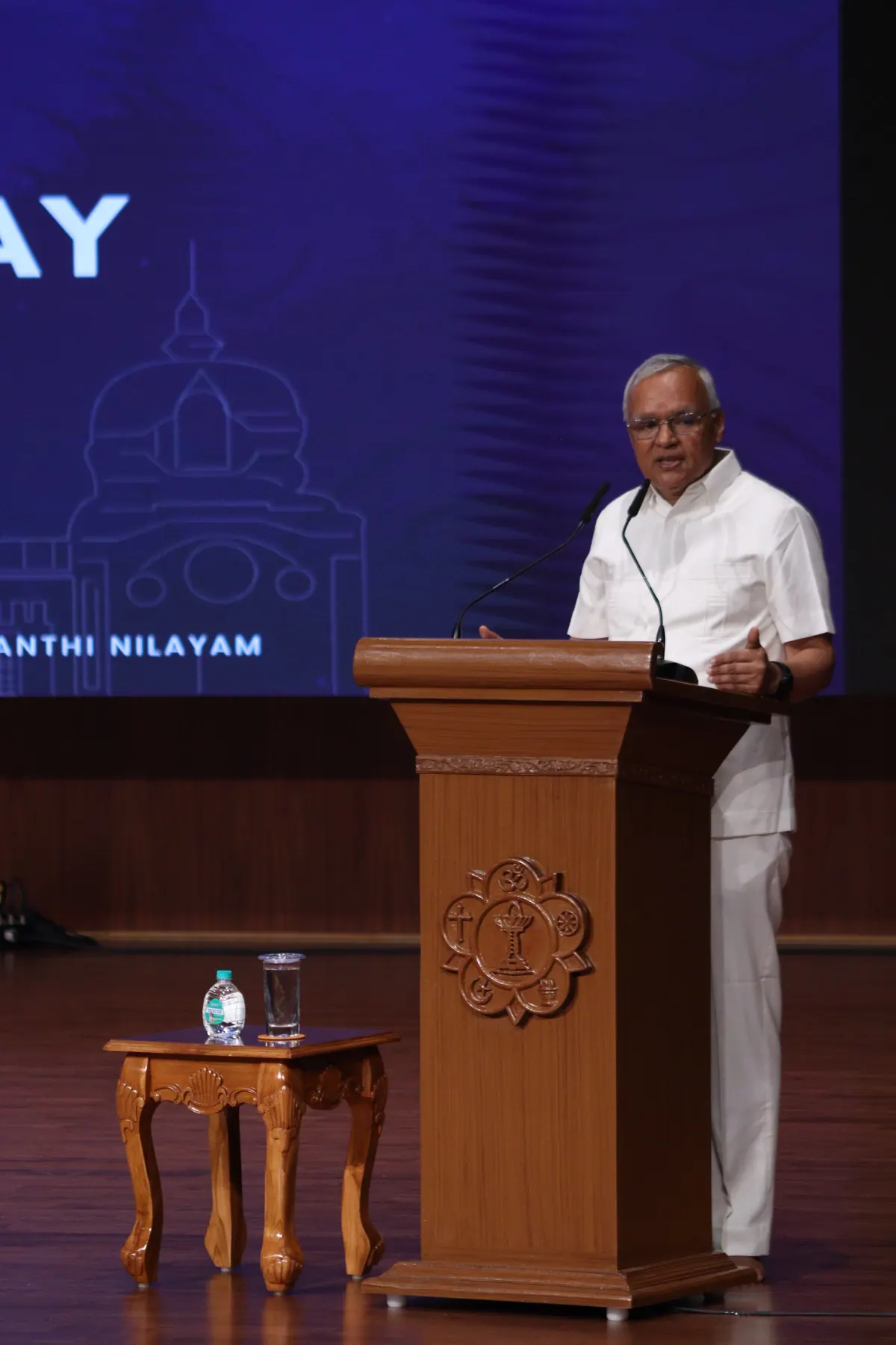 Vice-Chancellor Prof. B. Raghavendra Prasad at the podium, National Startup Day 2026