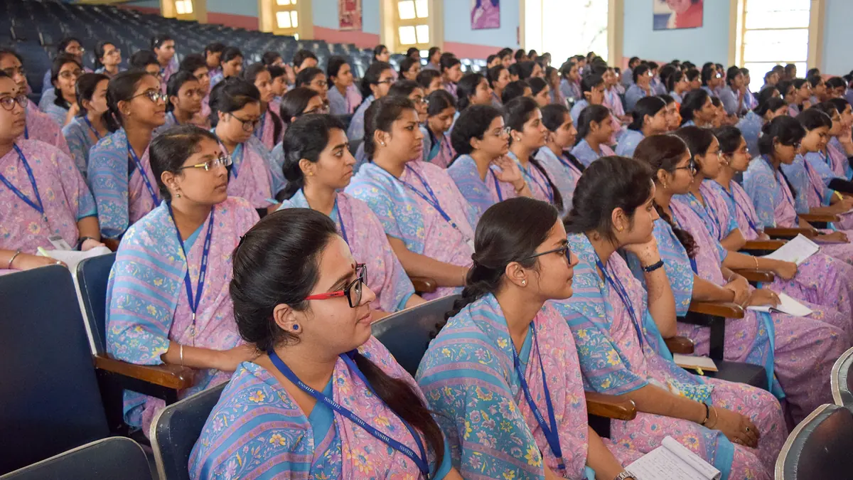 Students in the audience at an SSSIHL event